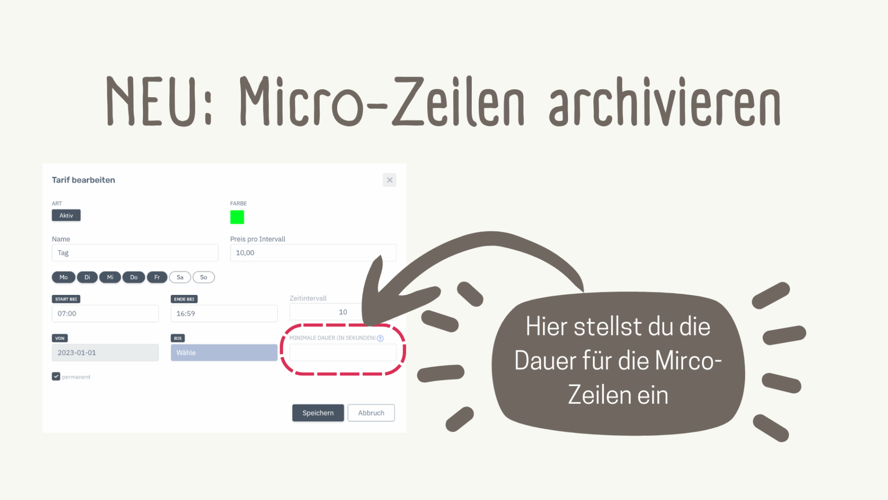 Micro-Zeilen automatisch ausblenden