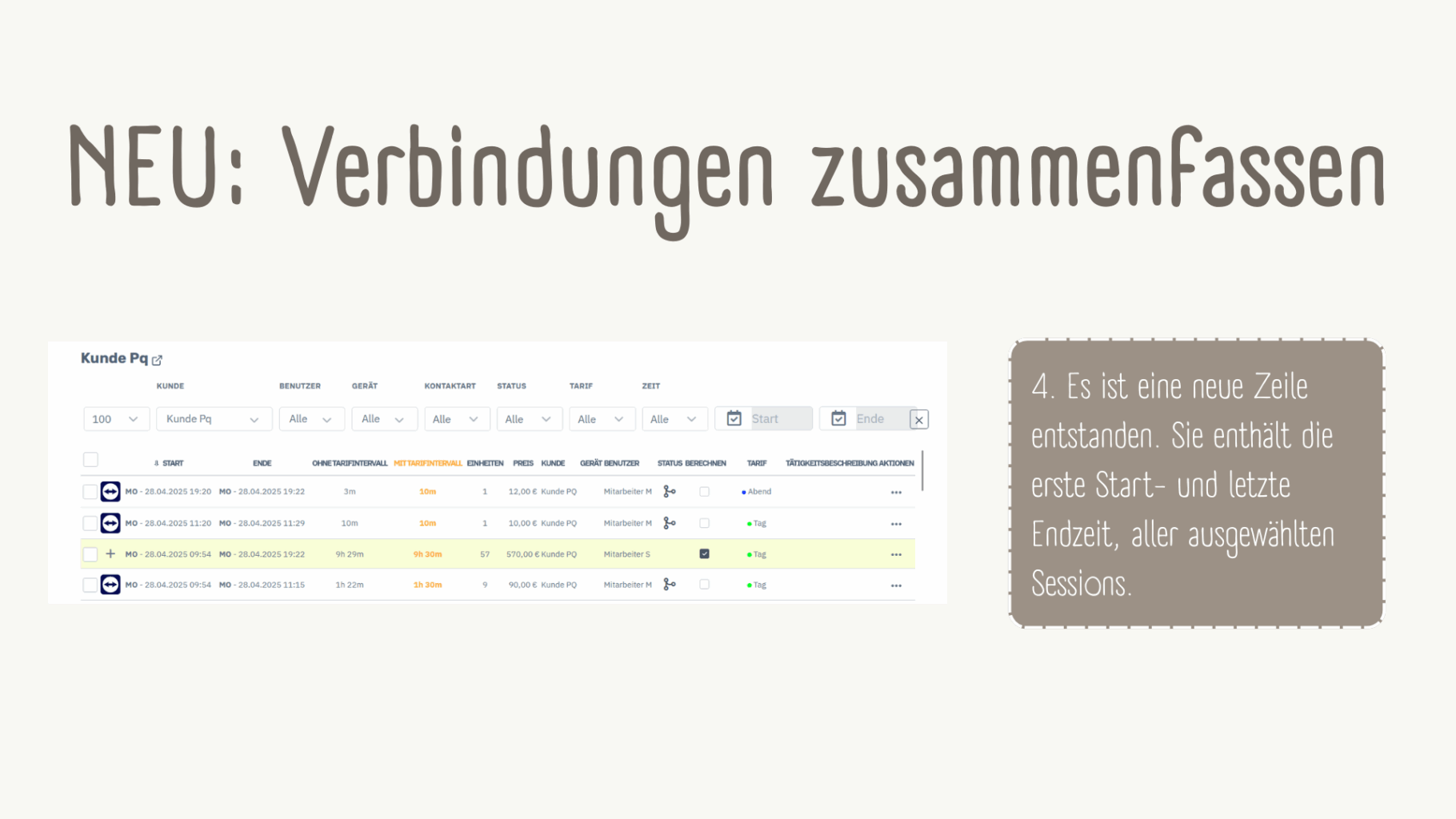 Verbindungen zusammenfassen