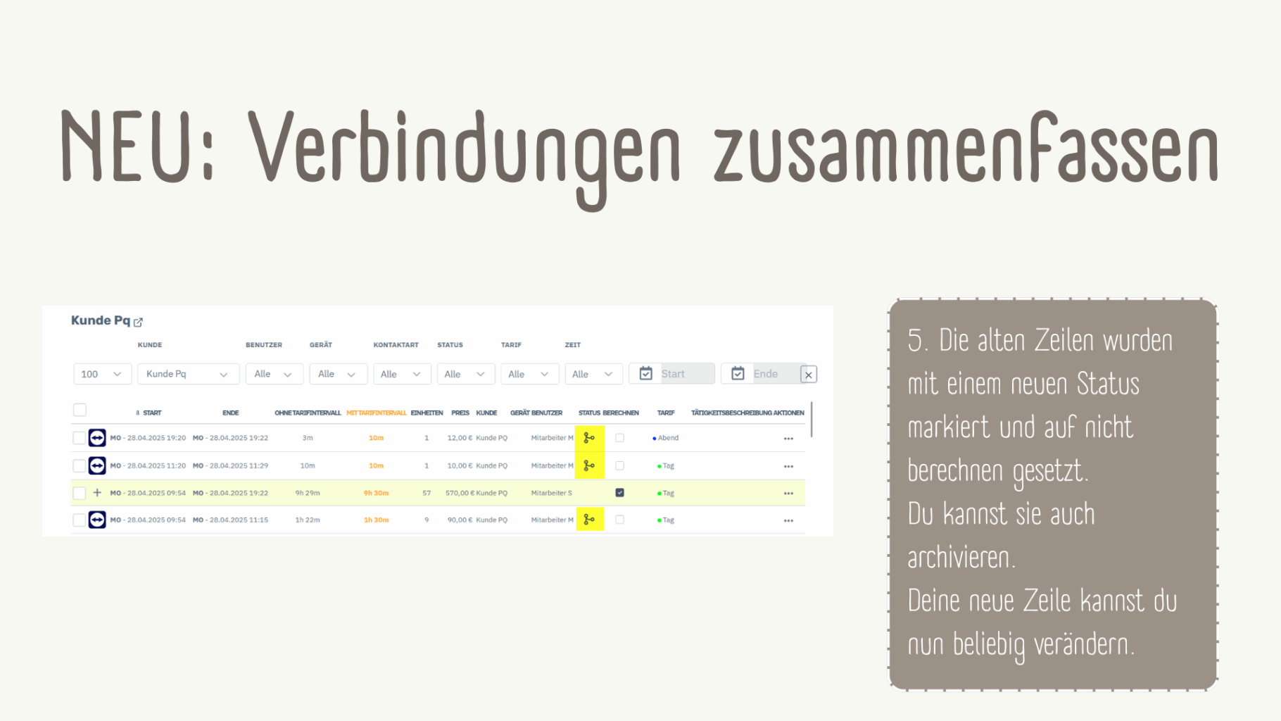 Verbindungen zusammenfassen